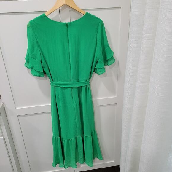 Emma & Michele Faux Wrap Surplice Neckline Midi Dress Size 6 - Picture 3 of 11